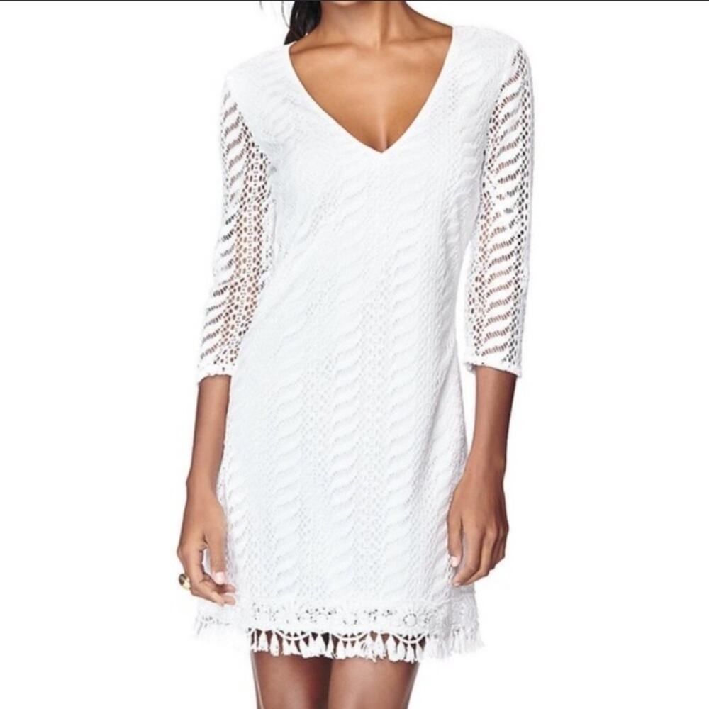 Lilly Pulitzer Seminole crochet lace dress white sz XS